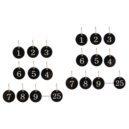 50Pièces Anneaux Numérotés Noir Usage Restaurants 2