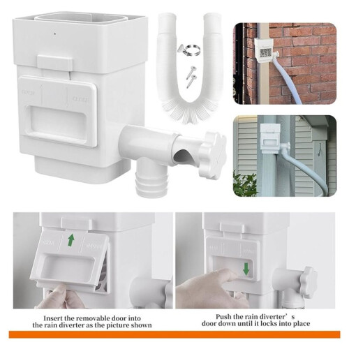 Regenwassersammelsystem, Regenableitungsset Passend für Standard-Fallrohre mit 2x3 oder 3x4 Zoll Durchmesser, Fallrohrumleitung 1