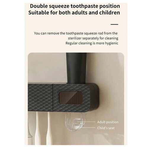 Wall Mounted  Toothbrush Holder with Intelligent Drying Function Automatic Toothpaste Dispenser for Bathroom Storag 1