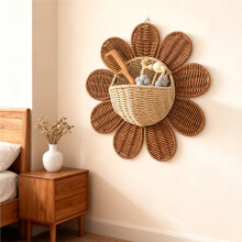 Nordic Woven Wall Basket for Keys & Small Items, Ideal for Bathroom & Kids' Room