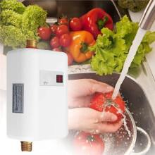 Elektryczny Podgrzewacz Wody, 3000 w, Przepływowy, Bezciśnieniowy Podgrzewacz Wody z Wyświetlaczem LCD, do Kuchni, Wtyczka Amerykańska