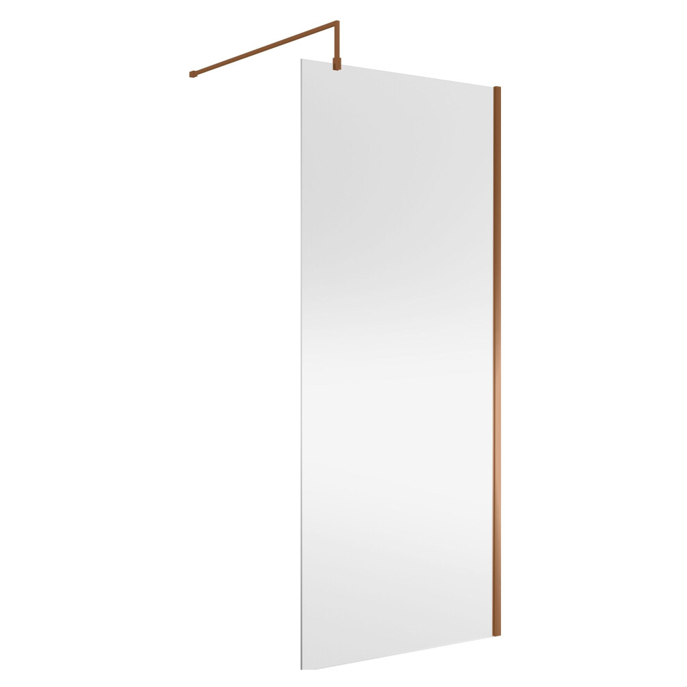 Balterley Wetroom Screen With Support Bar, 900Mm, Brushed Bronze