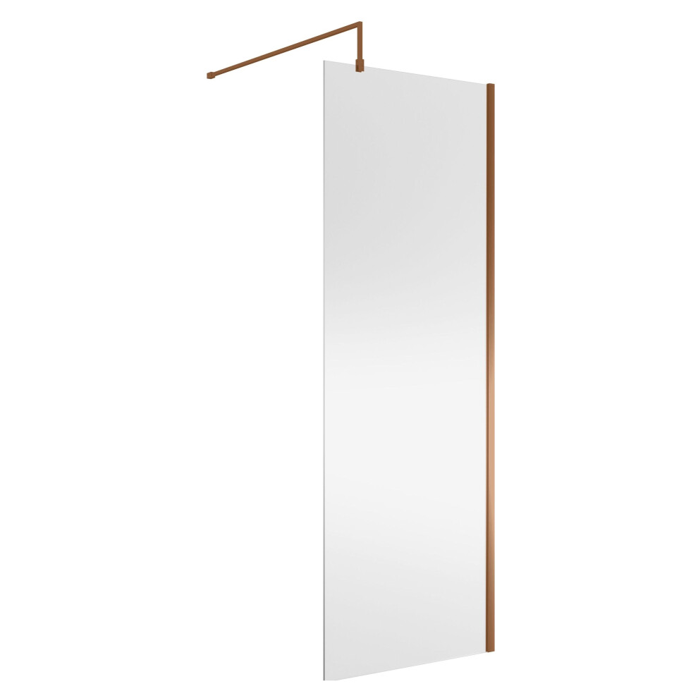 Balterley Wetroom Screen With Support Bar, 760Mm, Brushed Bronze 5056883795026