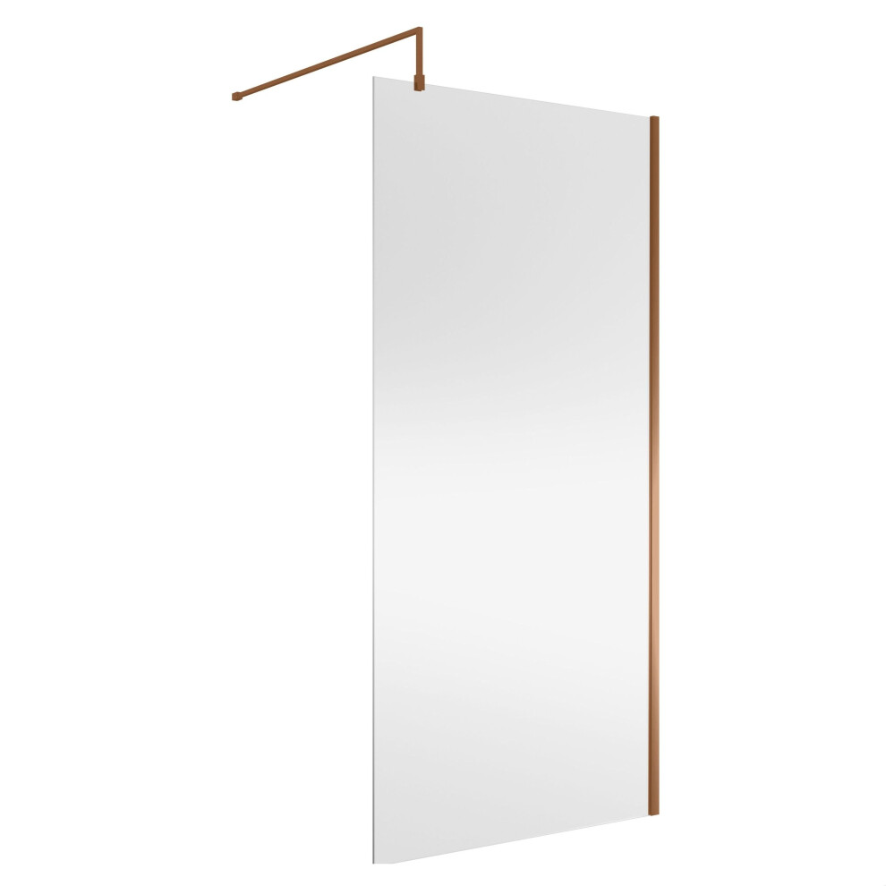 Balterley Wetroom Screen With Support Bar, 1000Mm, Brushed Bronze 5056883794975
