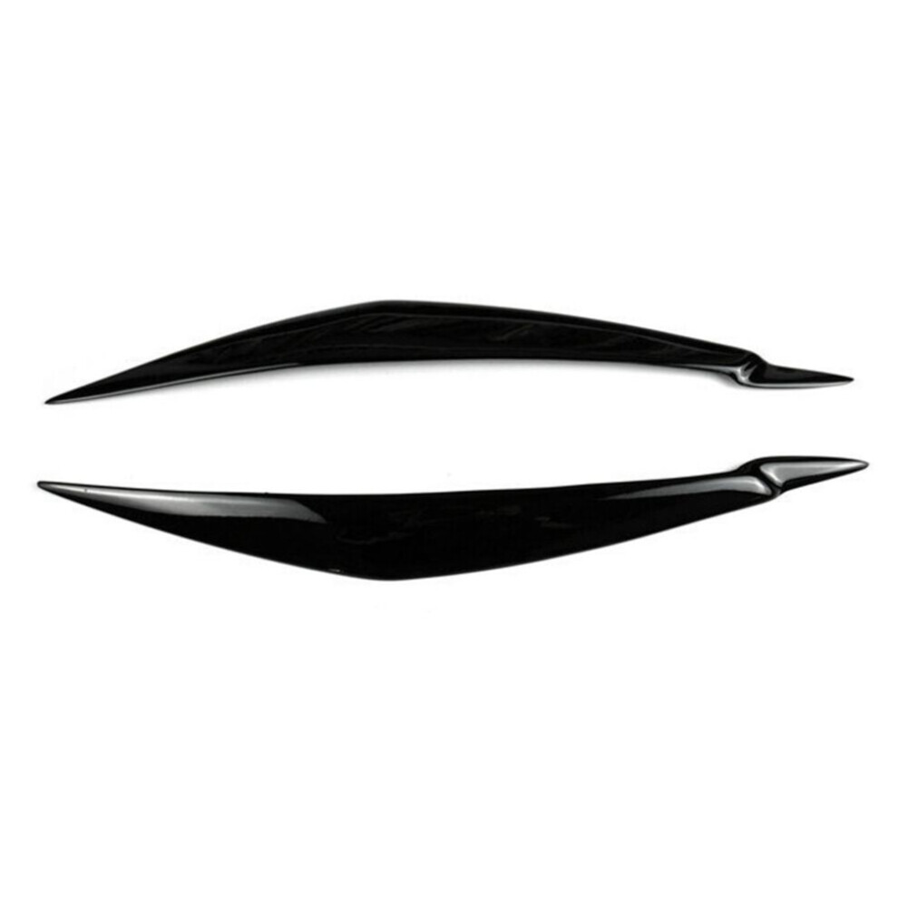 For E71 X6 2008-2015 E70 X5m 2006-2013 Car Gloss Headlights Eyebrow Eyelid Trim Cover Sticker Resin Black 3776446056549