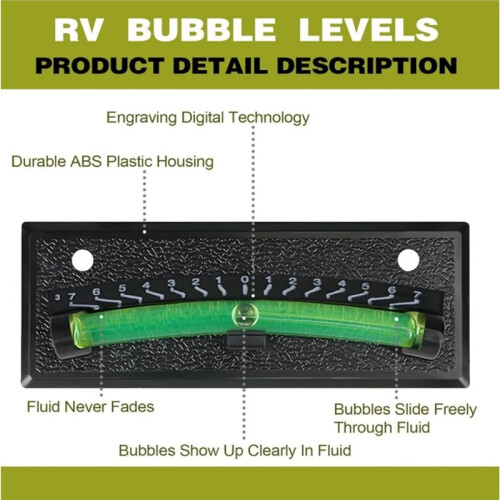4pcs RV Horizontal Bubble Scale Horizontal System, High Visibility Bubble Meter for Camping Vehicles, Trailers 1