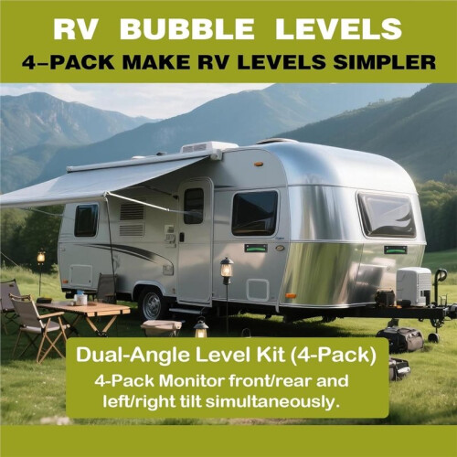 4pcs RV Horizontal Bubble Scale Horizontal System, High Visibility Bubble Meter for Camping Vehicles, Trailers 2
