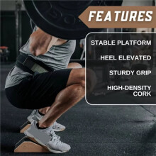 2 Pack Squat Wedge Block Cork Non Slip Wedge and Calf Raise Block Slant Board Gym Accessories