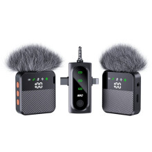 Bezprzewodowy Mikrofon Krawatowy 3 w 1, Bezprzewodowy Mikrofon Krawatowy do 'A, USB C, Androida, Mikrofon Krawatowy do Vlogów i Filmów
