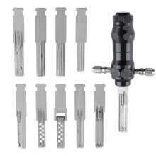 10 in 1 Interchangeable Tubular Lock Pick Set Professional Locksmith Tools for Auto Lock Repair Unlocking Device