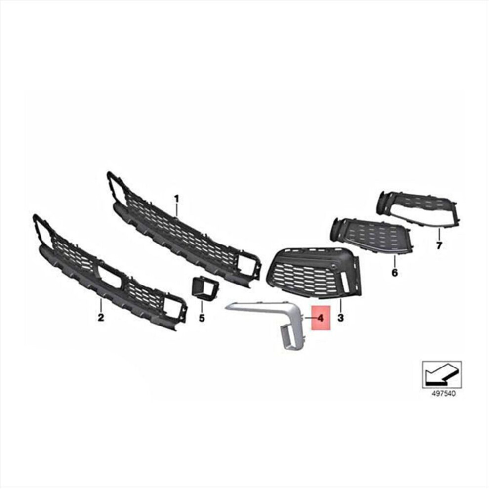 1Pair Front Bumper Fog Lamp Frame Grille Chrome Trim Strips For Bmw 7 5444976971738