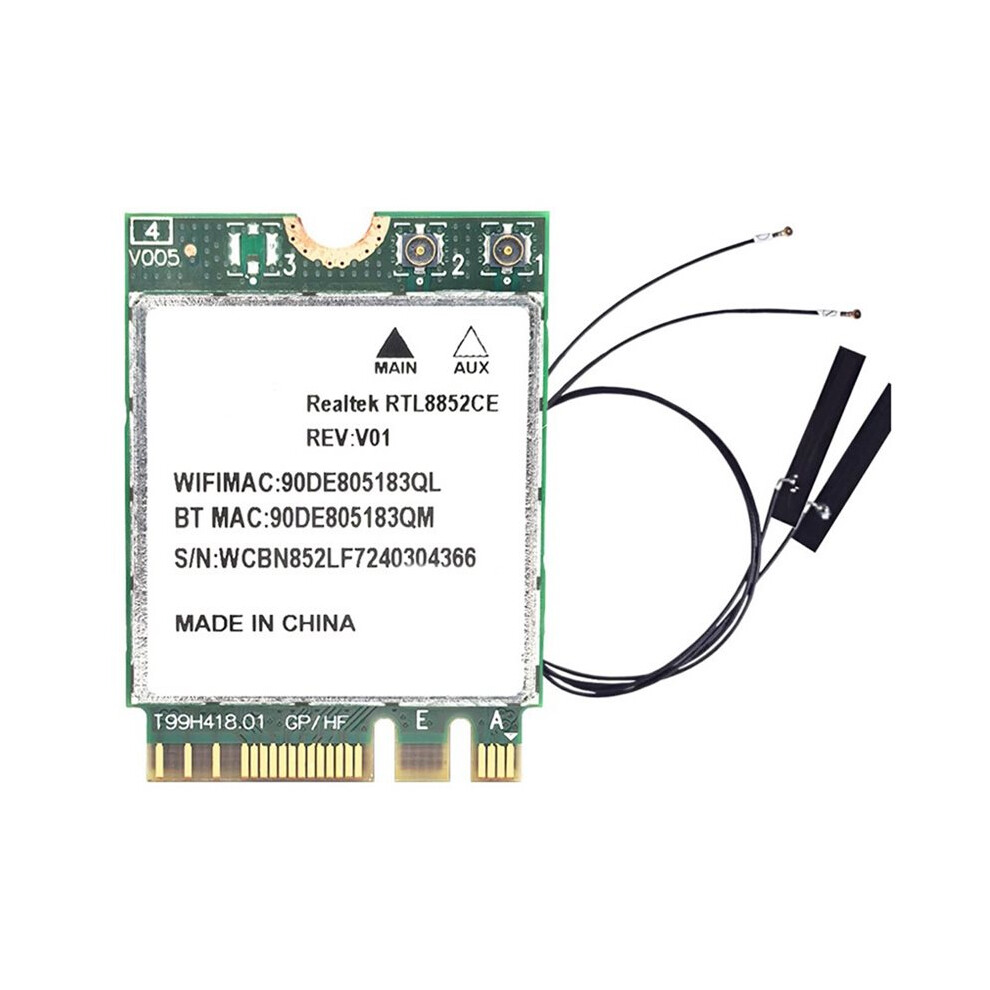 Wifi 6E Rtl8852ce M.2 Network Card 5400Mbps 5.4 Wireless Wifi Adapter Tri Band 2.4/5/6Ghz With Antennas 6033793877249