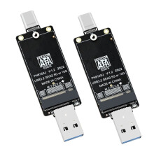 2PCS M.2 NGFF to USB-A Type-C SSD Enclosure Adapter Board USB3.2 5Gbps Supports Protocol 2242 SSDs