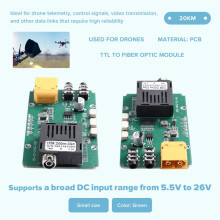 20 TTL-Lichtwellenleiter-Transceiver-Modul, TTL-Faserkonverter, Drohnenspezifisches Optisches Endgerät, 5,5-26 V, A
