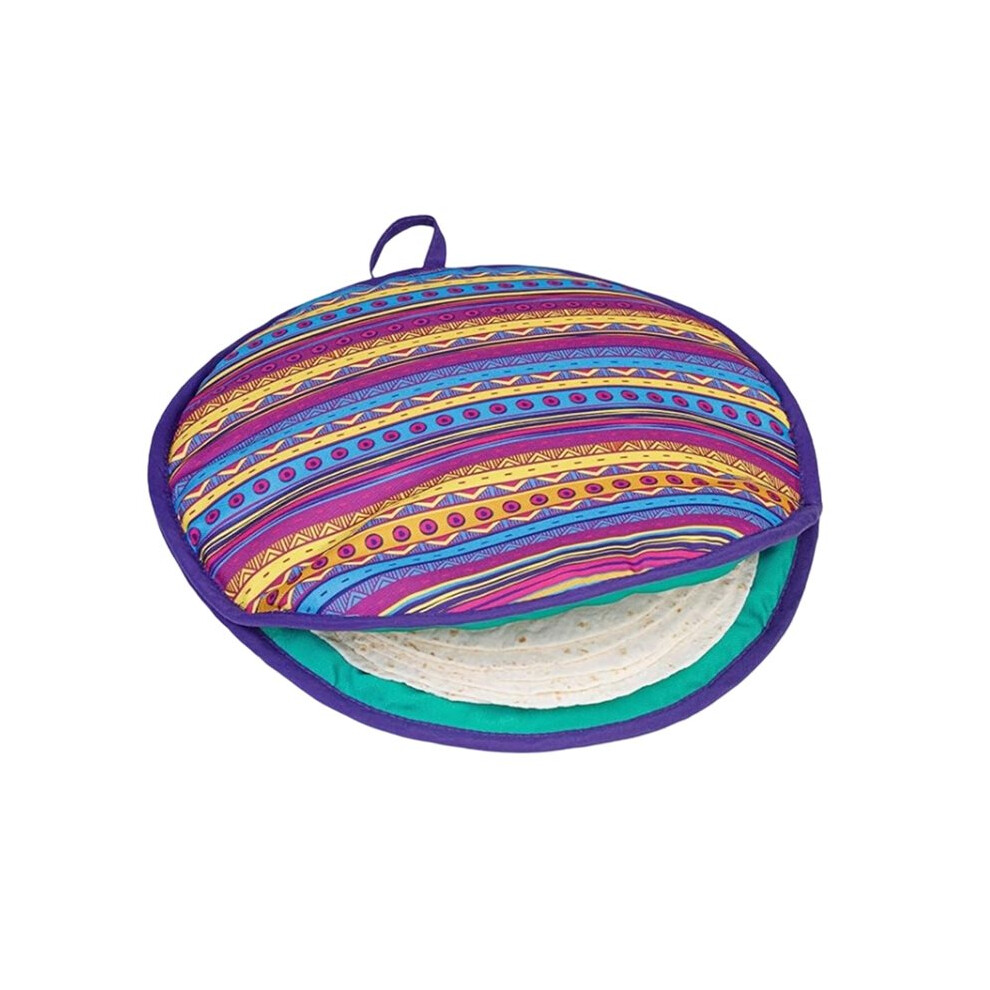 Saudism Tortilla Warmer Pouch (Multicolor, 12 Inch), Microwavable Fabric Tortilla Heater Pouch To Keep Tortillas Soft & Warm