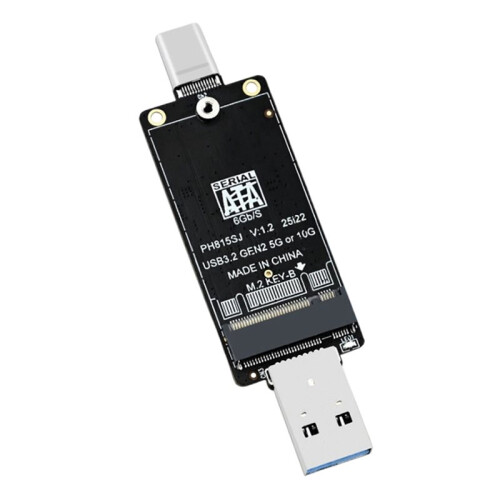 M.2 NGFF  to USB-A Type-C SSD Enclosure Adapter Board USB3.2 5Gbps Supports  Protocol 2242 SSDs