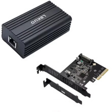 Lekuo Clé Ethernet USB 10G: Adaptateur Réseau USB 3.2 Gen2x2 Vers 10 GbE RJ45 pour PC et NAS (Realtek RTL8159), avec Carte D'Extension