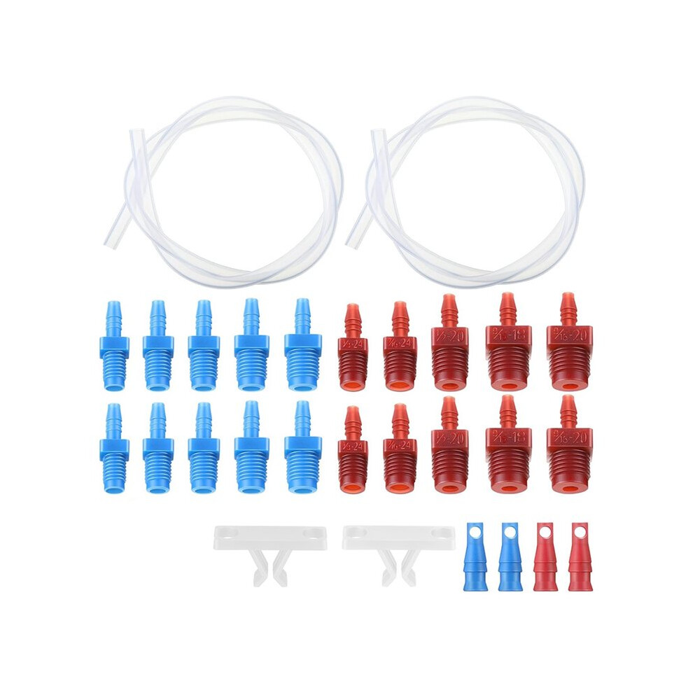 Master Cylinder Bleeder Kit Replacement For 14151, 22 Inch Hose, Clip, Sae And Metric Fittings Universal Fit Red 6033339412132