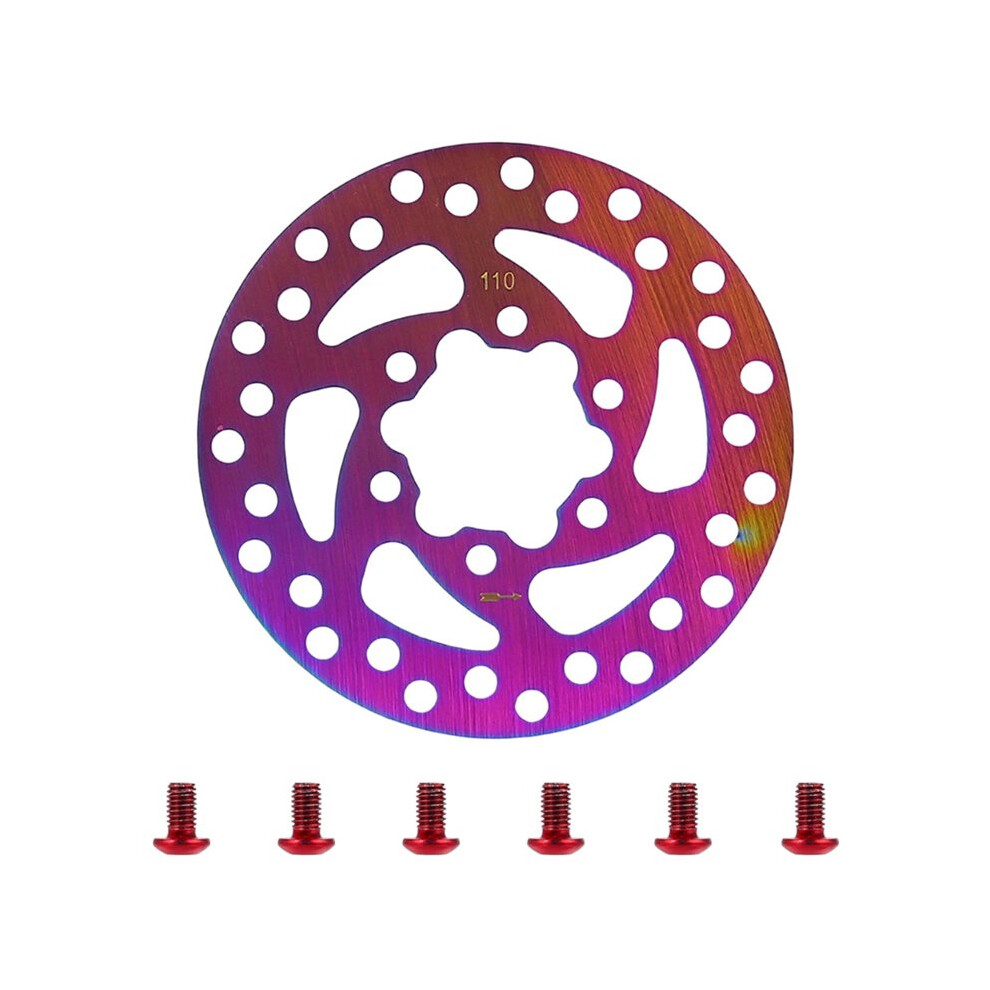 Bike Disc Brake 110Mm Disc Brake Rotor 6 Holes Stainless Steel Brake Disc With Screws Scooter Part Accessories 4711184695482