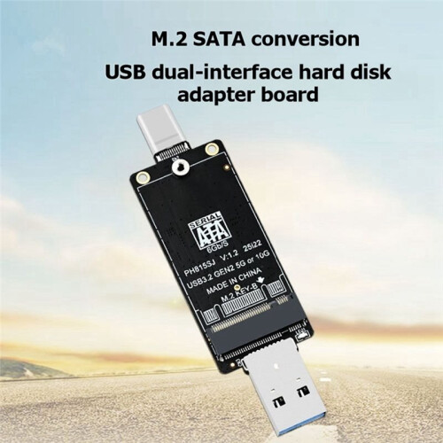 M.2 NGFF  to USB-A Type-C SSD Enclosure Adapter Board USB3.2 5Gbps Supports  Protocol 2242 SSDs 2