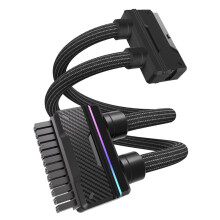 Câble Modulaire Flexible à 90 24 Broches, Synchronisation D'Éclairage ARGB, Entièrement Modulaire, 5 V, 30 cm, Noir