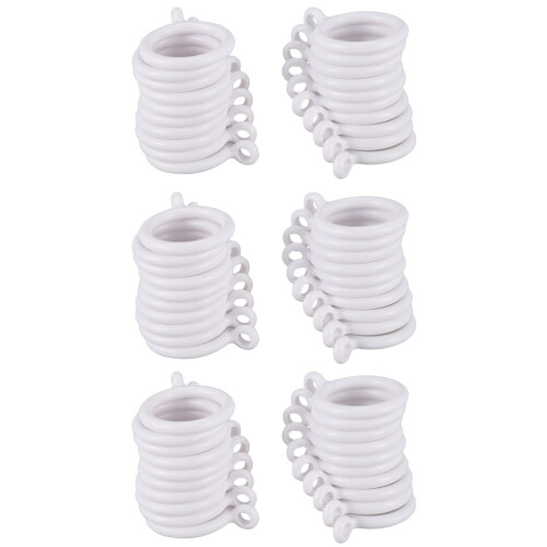 60X White 25mm Inner Plastic Curtain Rings