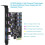 Carte D'Extension PCI Express 2  USB/USB-C 5 Gbit/S USB 3.2 Gen1 USB 3.0 PCIe pour Windows/Linux 2
