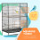 Birdcage including perches, bird toys, removable base tray, 1 shelf, grey 6
