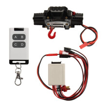 RC Metall Automatische Doppelmotor-Simulationswinde mit Multifunktionaler Fernbedienung für 1/10 RC Crawler Car SCX10 TRX4