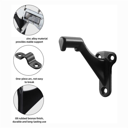 6 Staffe per Corrimano per Scale, Ferramenta di Supporto Resistente per Scale con Viti, Staffa per Corrimano per Scale 2