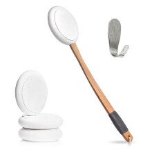 Applicateur de Lotion pour le Dos, Crème Solaire, Autobronzant, avec 1 Poignée, 4 Tampons et 1 Crochet pour Types de Peau