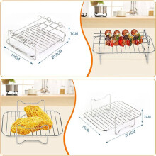 Air Fryer SpießGestell und Dampfgargestell für Foodi Grill Edelstahl für Zuhause KüChe Ofen Herd ZubehöR