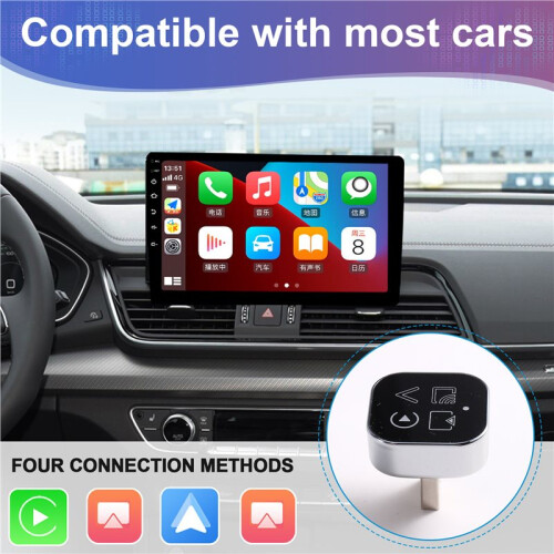 Adattatore CarPlay Wireless 4 In 1 per Mirroring Dello Schermo 'Auto, Compatibile con IOS e Android, da Cablato A Wireless, Plug And . 2