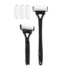 Lotion Applicator for Back, Back Lotion Applicator for Women with 3 Reusable Washable Foam Rollers Black