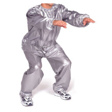 2X Heavy Duty Fitness Perte de Poids Sweat Sauna Suit Exercice Gym Anti-Rip Argent 4Xl