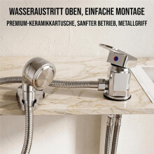 Shower Mixer Tap 1/2 Inch Single Lever Mixer Tap with Inlet Pipes Outlet Pipes and Sprinkler Set,for Motorhome
