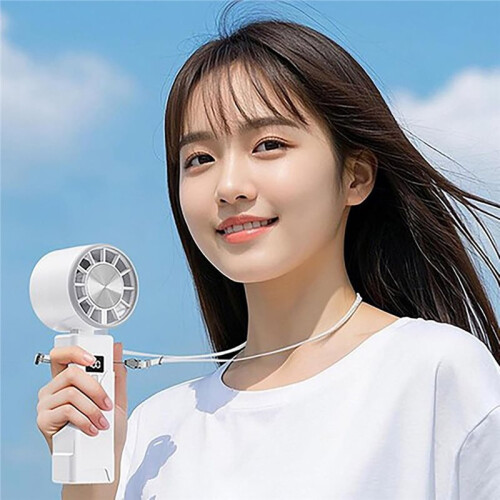 Portable Handheld Fan Desktop USB Rechargeable Foldable Fan for Real  Display Power Cooling with Adjustable A