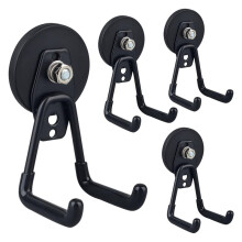 Duty Magnetic Garage Hooks,4 Pack Strong Large Magnet Hook for Indoor Outdoor Hanging(Black)