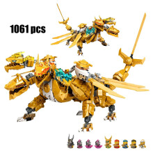 (Blue)MOC Temple Dragon of Chaos Bounty Tournament Battle Arena Building Block Toy