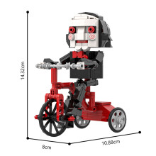 (219 pcs)MOC Chainsaw Scary Puppet Billy Doll Building Blocks Horror Movie Toy Murderer Action Figure