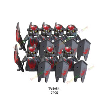 (TV5054 7pcs)7PCS Anime Movie TV6401 TV6402 Series Action Figures Blocks Toy Orcs Medieval Wars Soldiers