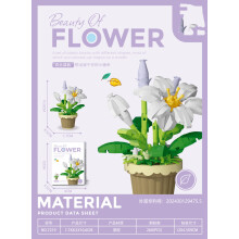 (7219-260pcs-no box)Flowers Bouquet Brick Toy for Children Girl 8 10 Year Old Birthday Gift Construction