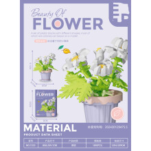 (7225-189pcs-no box)Flowers Bouquet Brick Toy for Children Girl 8 10 Year Old Birthday Gift Construction