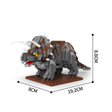 (Triceratops Blocks,in bag)Micro Mini Building Block Toys T-Rex Pteranodon-Puzzle Assemble,Children's