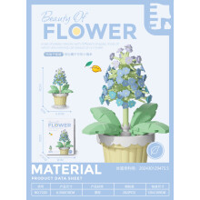 (7220-202pcs-no box)Flowers Bouquet Brick Toy for Children Girl 8 10 Year Old Birthday Gift Construction