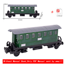 (Green bus)MOC City Creative Idea Train Brake Classic Auto Building Classic Auto Blocks Bricks Assembled