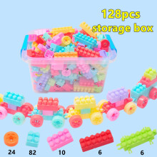 (128PCS storage box)108pcs 128pcs Baby Building Blocks DIY Bulk Safety Bricks Toy Children Early Educational
