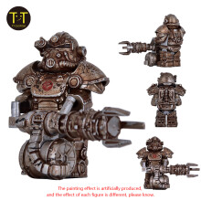 (T51 fallout 01)1PCS Military Soldiers Mini Anime Action fallouts Figures Weapons Robot Mecha Building