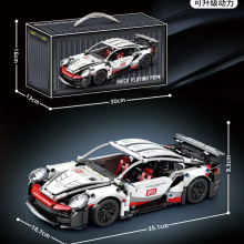 (White)Hot Technical Building Blocks Car Racing Sport Speed Vehicle Model City Mechanical Super Bricks