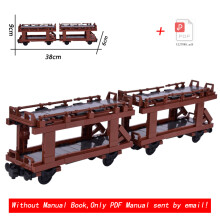 (Car Carrier)2025 New MOC City Creative Idea Train E44 8-W Hopper Car Carrier Building Block Bricks